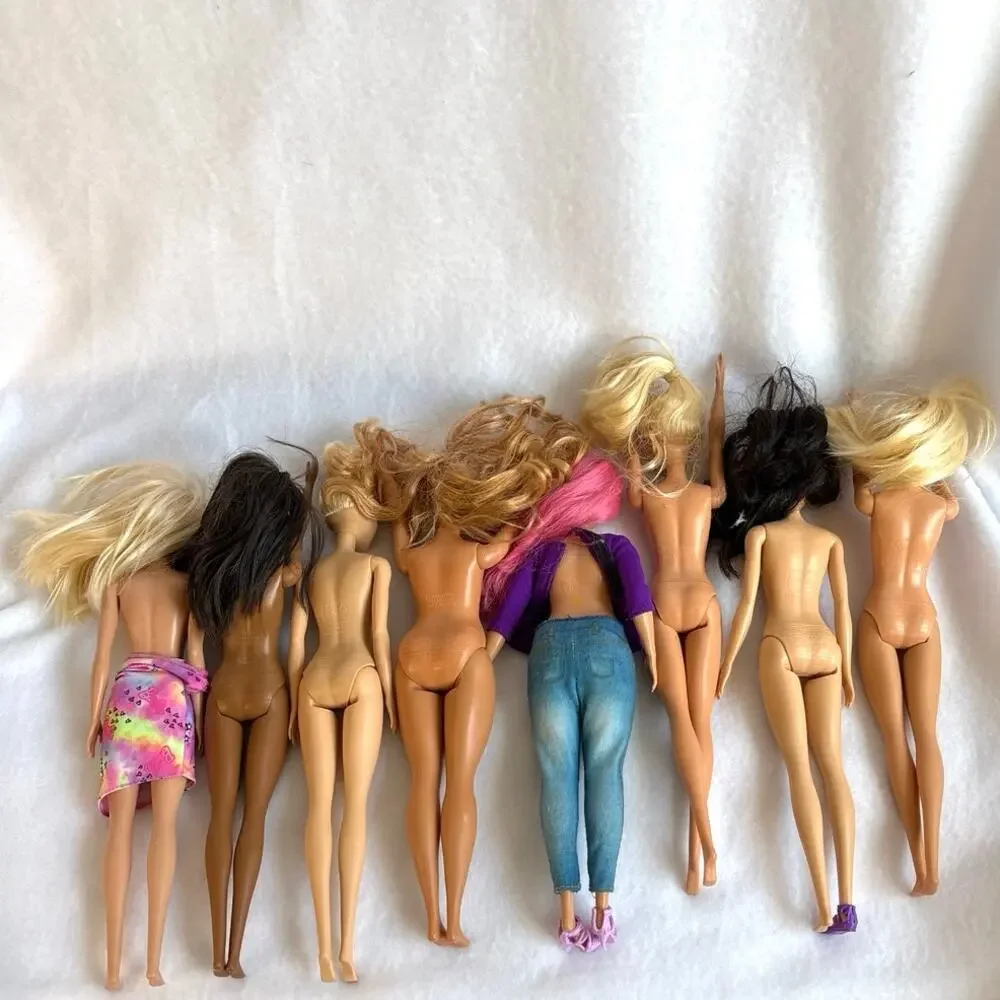 Barbie Doll Lot (8) All from 2015 Nude  Mixed Lot of Hair and Eye Color
